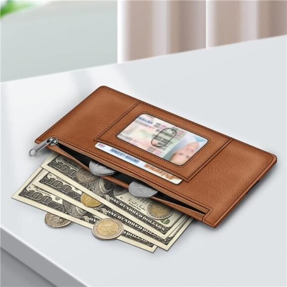 Slim Credit Card Wallet Holder Change Pouch, RFID Blocking Business Cards Cases - Picture 2 of 8